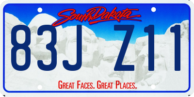 SD license plate 83JZ11