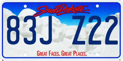 SD license plate 83JZ22