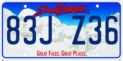 SD license plate 83JZ36