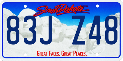SD license plate 83JZ48