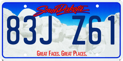 SD license plate 83JZ61