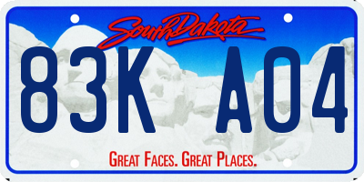 SD license plate 83KA04