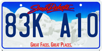SD license plate 83KA10