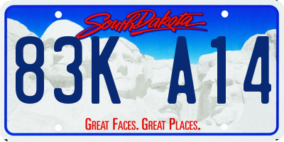 SD license plate 83KA14