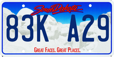 SD license plate 83KA29