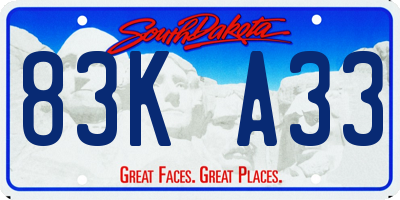 SD license plate 83KA33