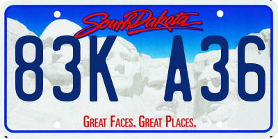 SD license plate 83KA36