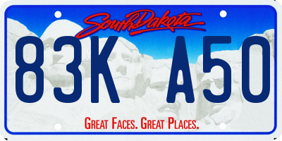 SD license plate 83KA50