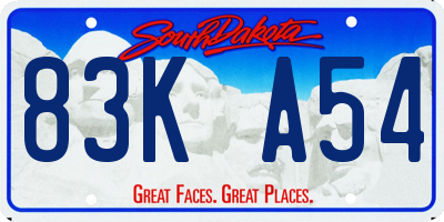 SD license plate 83KA54