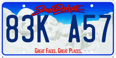 SD license plate 83KA57