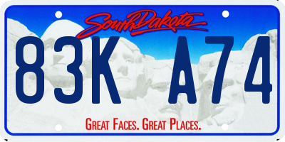 SD license plate 83KA74