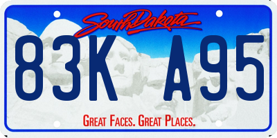 SD license plate 83KA95
