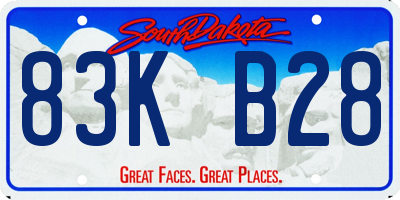 SD license plate 83KB28