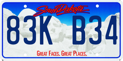 SD license plate 83KB34