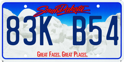 SD license plate 83KB54