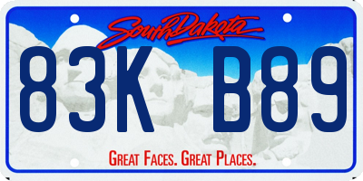 SD license plate 83KB89