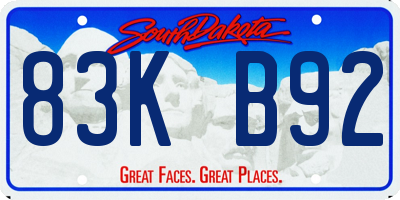 SD license plate 83KB92