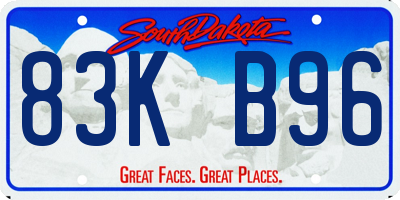SD license plate 83KB96
