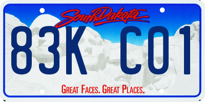 SD license plate 83KC01