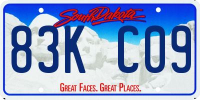 SD license plate 83KC09