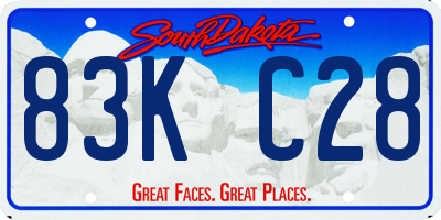 SD license plate 83KC28