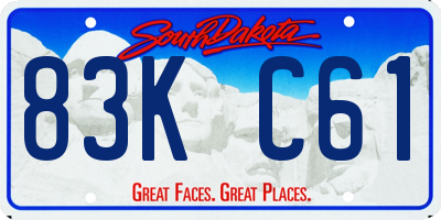 SD license plate 83KC61