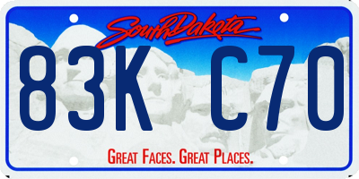 SD license plate 83KC70