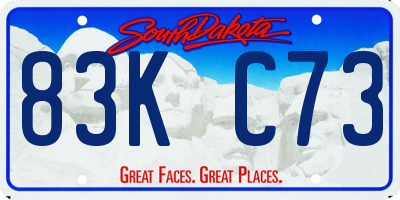 SD license plate 83KC73