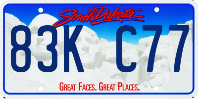 SD license plate 83KC77