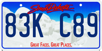 SD license plate 83KC89