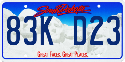 SD license plate 83KD23