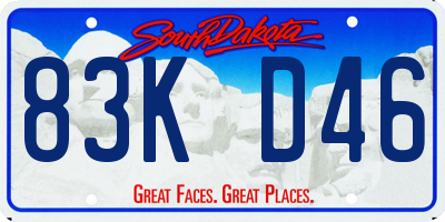 SD license plate 83KD46