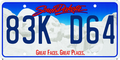 SD license plate 83KD64