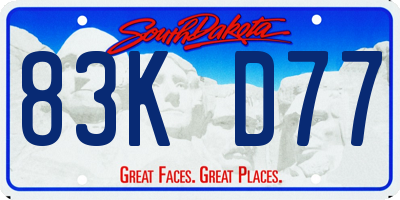 SD license plate 83KD77