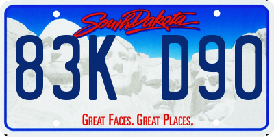 SD license plate 83KD90
