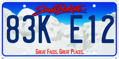 SD license plate 83KE12
