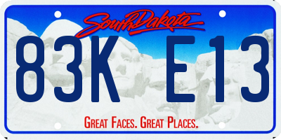 SD license plate 83KE13