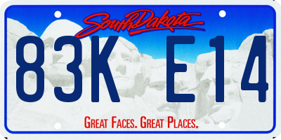 SD license plate 83KE14