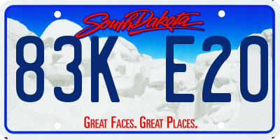 SD license plate 83KE20