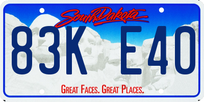 SD license plate 83KE40