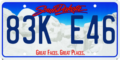 SD license plate 83KE46