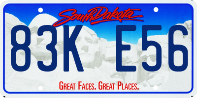 SD license plate 83KE56