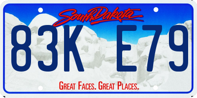 SD license plate 83KE79