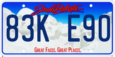 SD license plate 83KE90
