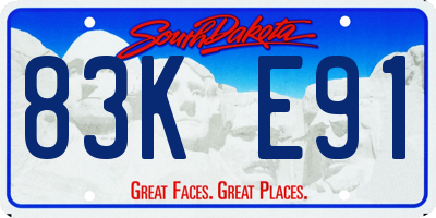 SD license plate 83KE91