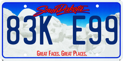 SD license plate 83KE99