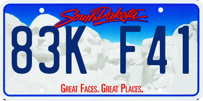 SD license plate 83KF41
