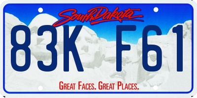 SD license plate 83KF61