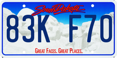 SD license plate 83KF70