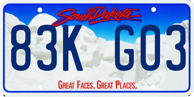SD license plate 83KG03